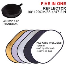 24 "60cm 5in1 반사판 사진 스튜디오 사진을위한 접을 수있는 휴대용 라이트 디퓨저 라운드 반사판 멀티 컬러 야외, 보여진 바와 같이, ETA008024-B, 1개