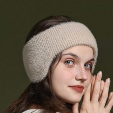 앙고라 이어머프 겨울헤어밴드 스키장헤어밴드 방한헤어밴드, 1개, 블랙