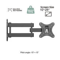조절 가능한 TV 마운트 벽걸이 브래킷 10-30인치 LED/LCD TV용 MAX 22파운드 지지 VESA 100100mm 가정, 01 10-26 inch