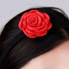 코르사주 레드꽃 6cm 장식 브로치
