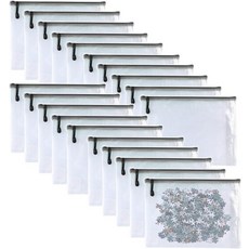 Oaimy-4 x 6-20pcs 플라스틱 메시 지퍼 파우치 문서 폴더 가방 사무용품 가정용 여행용 보관함 퍼즐 보드 게임 - 블랙, 4"x 6", Black