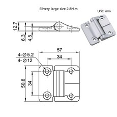 아연 합금 또는 알루미늄 장비 정토크 정지 산업 힌지 축 댐핑, Silvery large 2 8N m