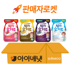 [아이배냇] 아기과자 베베 핑거요거트 4종 각1개씩, 80g, 1세트, 플레인1+딸기1+바나나1+블루베리1 80g, 1세트, 플레인1+딸기1+바나나1+블루베리1
