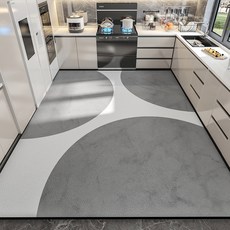 廚房地墊防油防水腳墊家用進門耐髒免洗墊子家用一抹淨地墊可代發, 1個, 奶白漫石