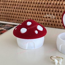 絨蘑菇首飾盒 戒指盒 項鍊盒 耳釘收納