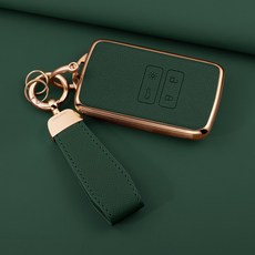 HAKO 소프트 가죽TPU 차키케이스+키홀더 (르노삼성호환 ), S-02, 그린
