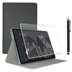 ALLDOCUBE Iplay60 Pad Pro 플립 케이스 + 액정강화 방탄유리 필름 + 터치펜, 다크 그레이, 1세트, 다크 그레이 다크 그레이, 1세트, 다크 그레이