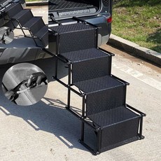 일햐 바바펫 캠핑 차박 차량용 논슬립 계단 보조용품 반려동물 차량계단, 검정색