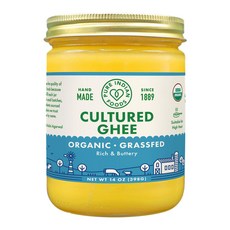 그래스페드 유기농 배양 기버터 - 퓨어 인디안 푸드 396 Grassfed Organic Cultured Ghee - by Pure Indian Foods 14 oz Pastu, 14온스(1팩), 1개