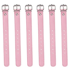 6pcs 자전거 앞 바구니 스트랩 조정 가능한 가죽 자전거 바구니 스트랩 자전거 스트랩 바구니 버클 아이의 BikeCycling 액세서리, Pink