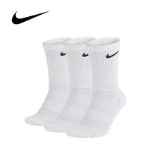 나이키 에브리데이 라이트 웨이트 크루 장목 양말 SX7676-100, 화이트