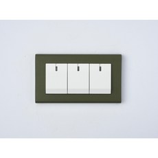 Panasonic 國際牌 Glatima 軍綠色 開關插座面板蓋板【快速出貨】, 1個, 螢光3開關（白