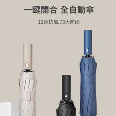 莫蘭迪 十二骨全自動傘 黑膠防曬遮陽傘 加大晴雨傘 男女兩用