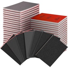 24개 샌딩 스펀지 80-3000 그릿 사포 모음 세척 및 재사용 가능한 블록 목재 금속 건식 벽체 가구 연마용 습식건식, 80-3000Grit