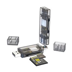 PC용 USB SD 카드 리더 2팩 어댑터에 마이크로 카드 투명 하우징 듀얼 및 카메라 메모리 리더용 USB-C 플러그 2팩(USB_USB-C 2팩), PC용 USB SD 카드 리더기 마이크로 SD 카드 -