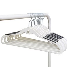 화이트래빗 디자인 논슬립 옷걸이 후크 화이트 + 그레이(어깨패드), 20개