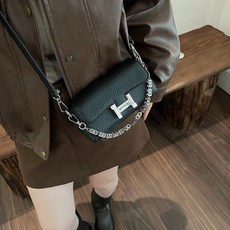 手機包小挎包女士單肩包多功能斜挎百搭迷你通勤收納包清新, 黑色