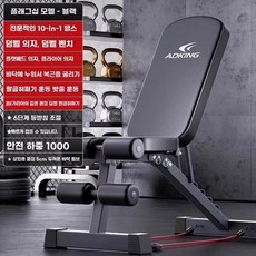 덤벨 벤치 윗몸일으키기기구 헬스장 싯업보드 피트니스 뎀벨, (플래그십 in 1-블랙)매칭 : 유산소 끈 전방위 조