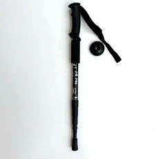 등산 스틱 알루미늄 합금 텔레스코픽 하이킹 폴 Bastão De Trekking 워킹 초경량 흡수기 지팡이 Alpenstock, Black
