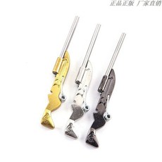 이쑤시개 석궁 미니 샷 블랙 활 크로스 미니어처 메탈 상품 보우, 1개, F_골드 이중관+치아 현물