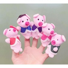 인형 역할놀이 손가락 어린이위이 작은 돼지 5 팩 봉제 장난감이 동요 스토리텔링 극장 역할극 유아위 취침 시 이야기