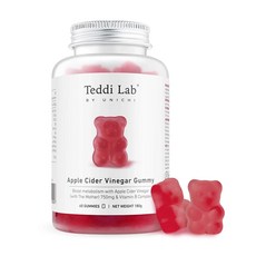 Teddi Lab by Unichi 蘋果醋 小熊軟糖 促進新陳代謝, 180g, 1個