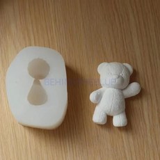 봉제 곰 실리콘 석고 테라피 몰드 동물 크리스마스 케이크 홈 파티 공예 수지 왁스, 색상: 2. A