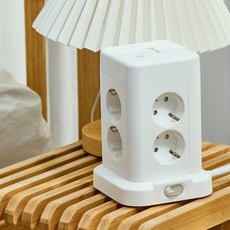 오지렌 고속충전 고용량 타워형 멀티탭, 1개, 화이트8구(PD20W)