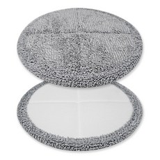 물걸레 청소기 무선 파워스윙 휴스톰 보아르 청소포 원형 도톰한 극세사 걸레 19~20cm 호환, 2개, 회색