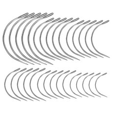 카펫 가죽 캔버스 수리용 42/50/100/120개 곡선 바늘 가죽 바늘 곡선 바느질 바늘 직조 바늘, 일반 루퍼 집합