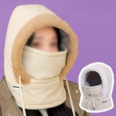 남여공용 전체 방한 기모패딩바라클라바 마스크넥워머 목도리 귀달이 귀마개 겨울 JUN팩토리, 기모 아이보리, 1개