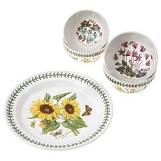 PORTmeIRION 波特玫琳恩 植物園入門雙人5件組, 組合A, 大盤 + 飯碗 2入 + 大碗 2入, 1套
