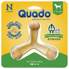 Q樂多 立體潔牙骨 中小型犬適用 (50g), 1個, 雞肉起司-(50g)