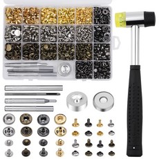 가죽 수공도구 320 종 가죽 리벳 60 종 가죽 단추펀치 도구 세트 6mm 8mm 양면 리벳 DIY 공예 세트, 1개