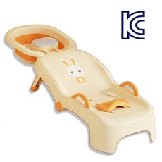 오브제 접이식 샴푸의자 KC인증 유아 누워서 샴푸 목욕 어린이 샴푸 머리감는 샴푸침대, 1개, 12.옐로우 PU쿠션(접이식/샴푸대야 포함)