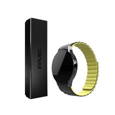 인뮤즈 갤럭시워치4 워치4클래식 프리미엄 패키지 마그네틱 실리콘 밴드 20mm, 블랙옐로우(20mm)