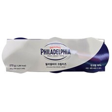 코스트코 필라델피아 크림치즈 570g(190gx3개입) 냉장 우유 유크림 유산균 크림 치즈 베이글 카나페 간식 야식, 570g, 1개