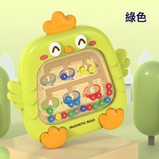 DFMEI 小雞磁力畫板迷宮走珠3到6歲訓練遊戲兒童益智玩具男女孩魔方滾珠, 如圖, 小雞磁力畫板YC-632【綠色】