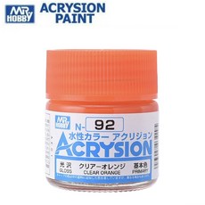 MR HOBBY Acrysion 水性模型漆 N-92 透明橙色 光澤 10ml, 1個