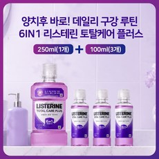 데일리 구강 루틴 6IN1 리스테린 토탈케어 플러스 250ml(1개) + 여행용 100ml(3개), 1세트