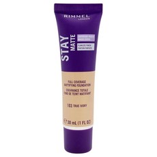Rimmel Stay Matte Foundation 트루 아이보리 29.6ml(1액량 온스) 보틀 소프트 매트 파우더 마감 파운데이션 자연스럽고 완벽한 룩 London 11st, 크랜베리