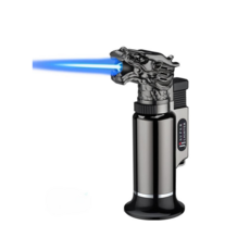 J SUPER LIGHTER噴槍打火機，可重複填充丁烷氣體，雪茄/烘焙/燒烤多用途, 1個, 龍頭黑