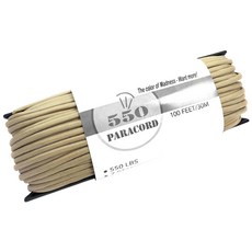 550 LBS Paracord 7芯傘繩軍規拉力4mm 30公尺, 米色配件, 1個