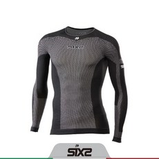 [ 공식수입사 ] SIX2 TS2L BT 블랙 / 식스투 / 여름 긴팔 / 스포츠 이너웨어 / 자외선 차단 / 초경량 /자전거 스키 이너웨어 / 얇은 긴팔, M / L
