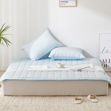 국내제조 띵스룸 듀라론 휴비스 냉감패드 여름침대패드, 쿨매트, 냉감)아이스 블루
