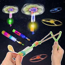 LED 낙하산 장난감 어린이 날리는 놀이 불빛 플라이 프로펠러 새총 캠핑장 야외 놀거리, 1. 불빛 낙하산 고급형