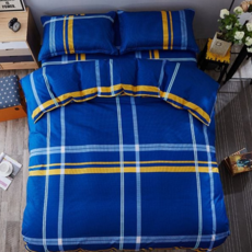 퀸 사이즈 침구 더블 풀세트 순면 이불 커버 침실 스트라이프 매트리스 사계절 호텔식 침대 패턴 싱글 베개