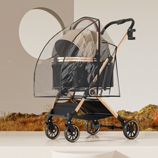 PawJoy 유모차 레인커버 방수 방품 비옷 시야확보, 1개, 투명