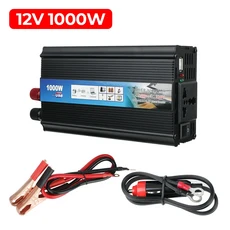 DC 12V를 220V로 변환하는 1000W 인버터 저장 배터리 1+1 전원 소켓 USB 충전기 차량용 케이블 범용, 01 12V 1000W