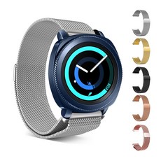갤럭시워치 호환 액티브 42mm 시계줄 20mm, 블랙, 메쉬메탈, 1개